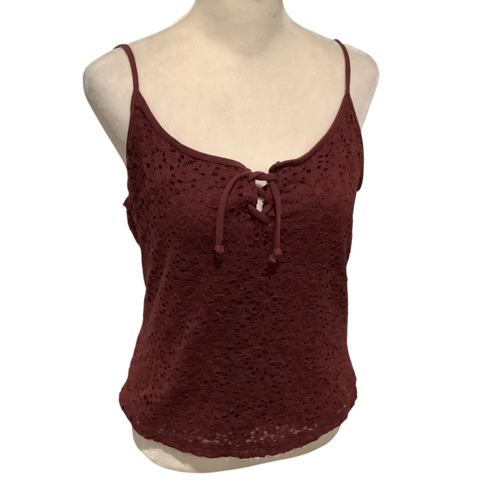 Hollister Lace-Up Maroon Fully lined Camisole